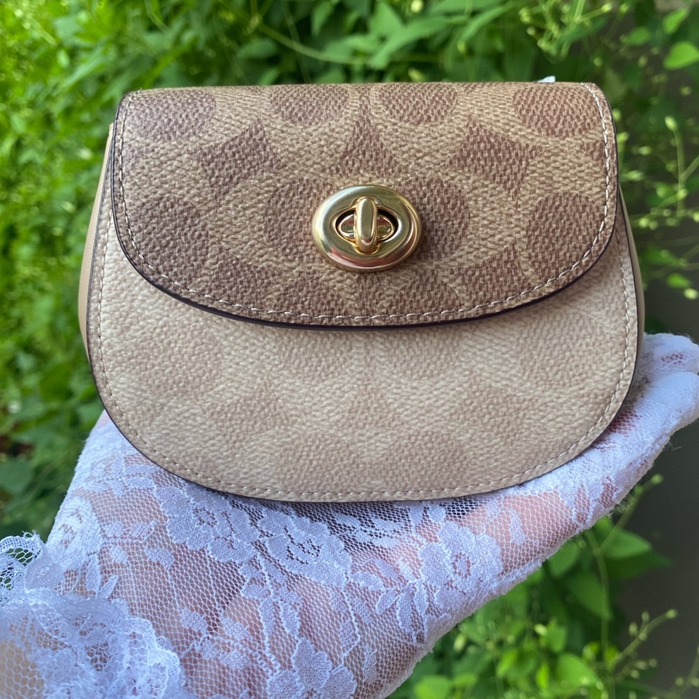 Coach Tan Mini Bag with Gold Accents NWT